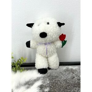 1990s Gibson Easter Farm Friends Little White Lamb plush tulip vintage stuffed‎